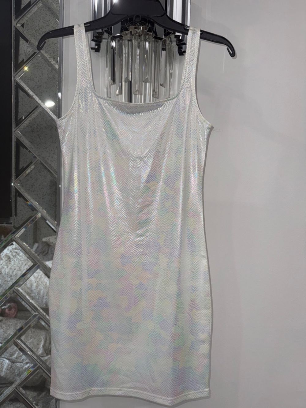 SHEIN Iridescent Holographic Tank Dress